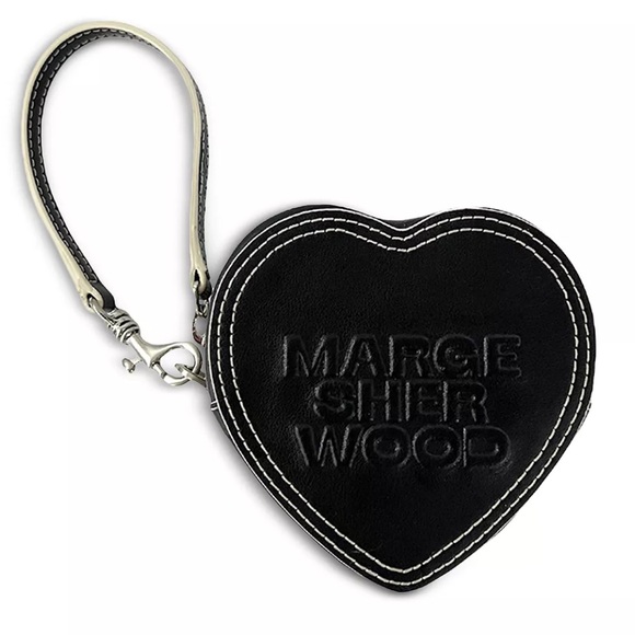 Marge Sherwood Handbags - Marge Sherwood Heart Heart Zip Pouch Bag Classic Black::NWT::Valentines Day